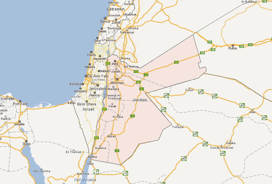 map of jordan